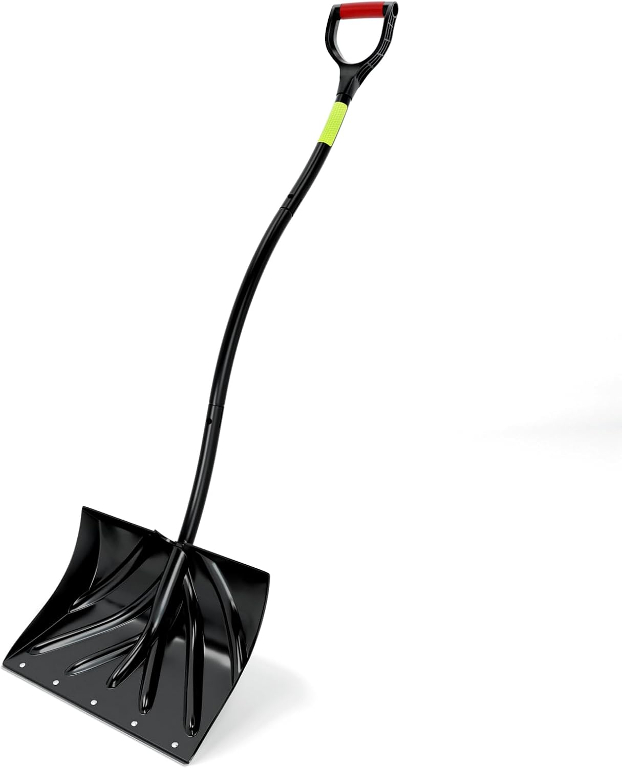 Heavy Duty Snow Shovel, Extra Wide Snow Shovel for Driveway, Sidewalk, Patio, Deck & Doorway Snow Removal, Ergonomic Back Saver Snow Plow with Steel Blade, Non-Slip Grip Handle