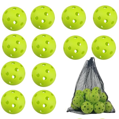 野球ボール 軟式 ボール柔らかい12個 セット 穴あき 練習用 軽量EVA素材 専用メッシュバッグ付き 室内 室外 トレーニング