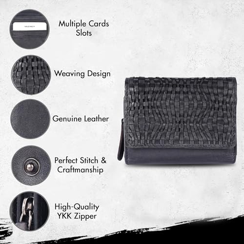 Premium Genuine Leather Women's Wallet: RFID Blocking, Multiple Card Slots, Zipper Pocket - Stylish & Durable - Perfect for Everyday Use (VL-408-Grey)4