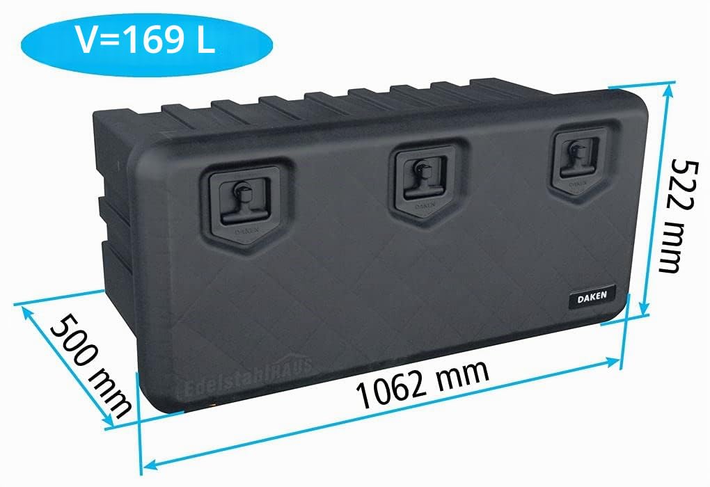 Daken ARKA 1062 - Boîte de rangement et à outils en plastique - Camion, véhicule d'expédition, camping-car, remorque - 1062 x 522 x 500 mm
