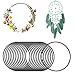 Produktbild Wekuw 15 Stücke Basteln Makramee Ringe (Schwarz) Deko Ringe 10cm Traumfänger Bastelset Hochzeitskranz Metall Ring Metallring für Kranz Metallringe Drahtringe Metallringe für Makramee Drahtring