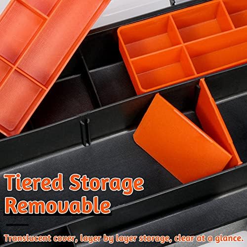 Tool Box Organizer, Plastic Storage Box Tool Organizer,Small Parts Organizer, with Removable Dividers(20x30cm)