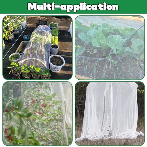 10x50FT Mosquito Netting,Garden Mesh Netting Barrier,Ultra Fine Plant Netting for Garden Protection,Mosquito Mesh Screen for Protect Vegetables Fruits from Birds Bugs - Thumbnail 7