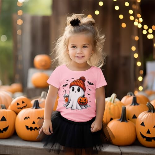 Halloween Shirts for Toddler Baby Girls Boys Pumpkin T-Shirts Ghost Tees Short Sleeve Tops Spooky Season Clothes3