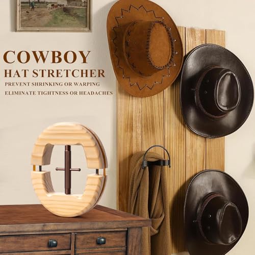 Image of Hat Stretcher, Cowboy Hat Stretcher for Fitted Hats, Hats Jack with Wrench, Extender Widener for Men Cowboy Baseball Caps
