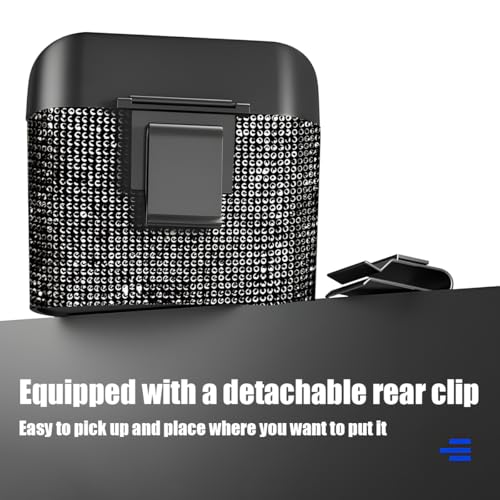 Image of AICEL Bling Car Trash Can with Lid, Crystal Rhinestones Leakproof Auto Garbage Hanging Container Bin, Multipurpose Diamond Dustbin Storage Organizer, Universal Vehicle Accessories (Black)