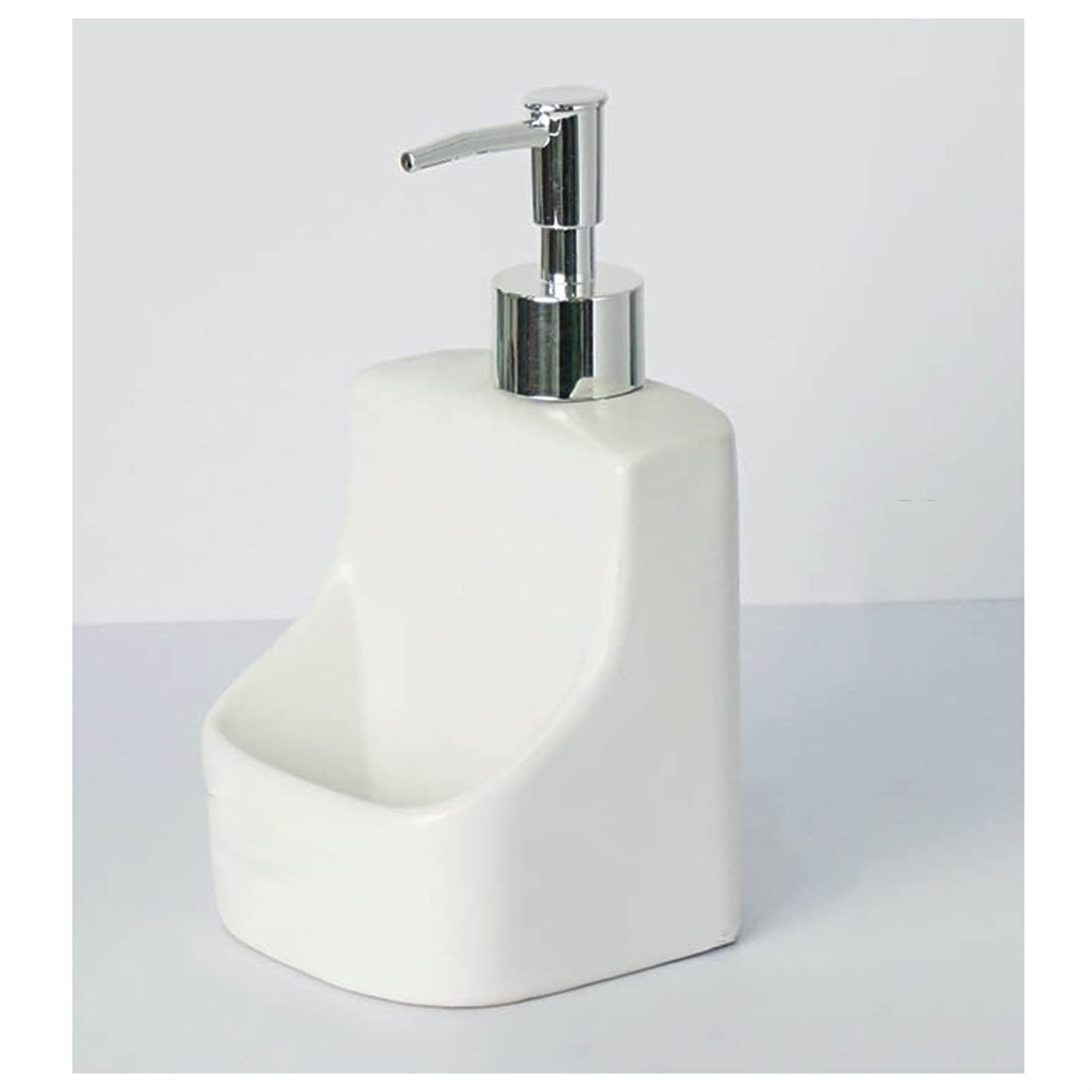 HDBCYUAZ Soap Dispenser Multifunctional Ceramic Lotion Bottle Shampoo Soap Liquid Soap Dispenser for Household Bathroom Kitchen 390ml/13.7oz Dispenser for Hand Soap(Wit)