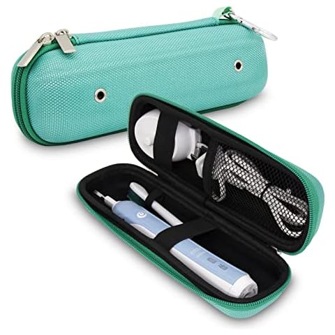Soicpic Electric Toothbrush Travel case, Fits for Oral-B Pro 500/600/650/1000/1500/2000/3000/3500/5500/Pro-Health, Smart 1500/3000/5000, Genius X Limited/6000/7000/7500/8000/9600 (Case Only). Green Cover