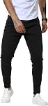 Mens Skinny Jeans Stretchy Slim Fit Tapered Denim Jeans Distressed Elastic Comfy Jean Pants