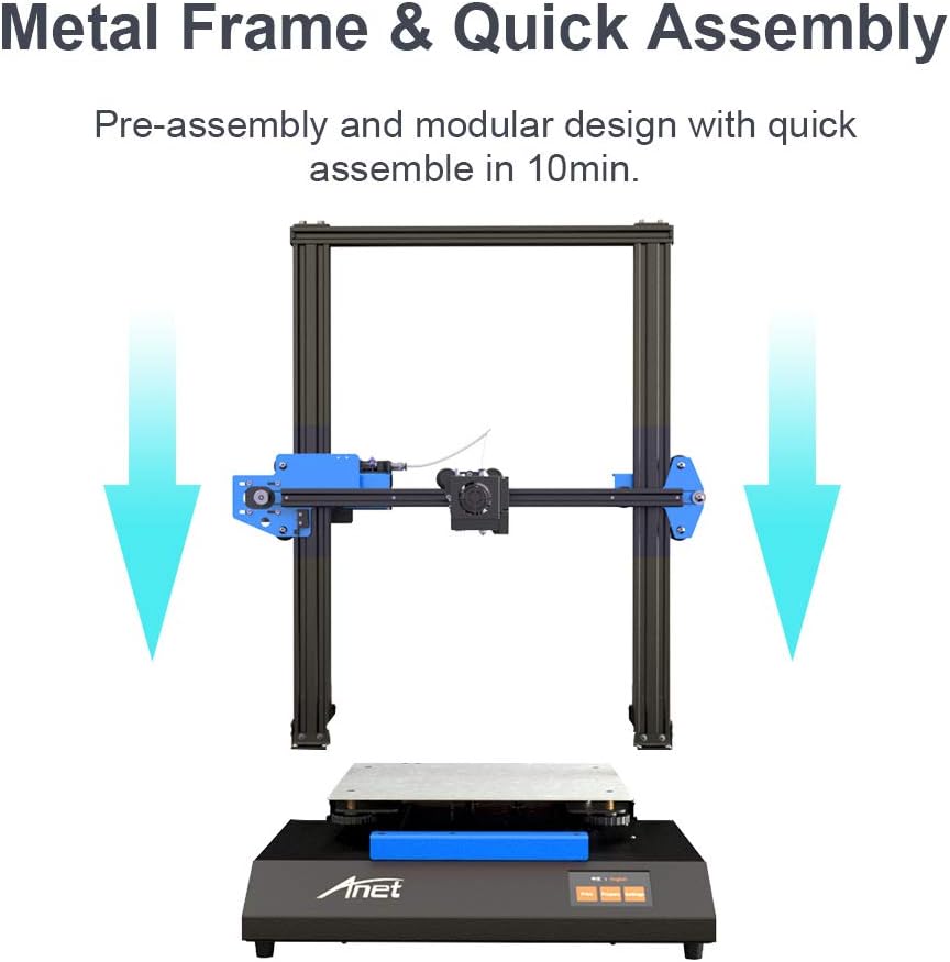 Komponenty drukarki 3D Anet ET5X w pudełku z piankowym opakowaniem