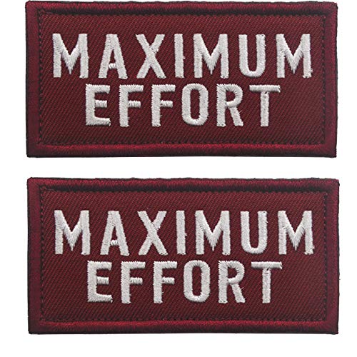 2 PCS Maximum Effort Deadpool Tactical Morale Hook Patch DIY Embroidered Patch Applique for Jacket T Shirt Decoration Symbol Badge Cloth Sign Costume