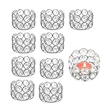 Set of 10 Silver Crystal Tealight Candle Holder, Used for Wedding Family Party Center Decoration,Candle Holders for Dining Table Centerpiece,Modern Lamps for Bedrooms,Creative Gifts (10pcs, Silver)