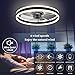 Fszdorj Ceiling Fan with Light, Upgraded 20‘’ Low Profile Fan, Flush Mount Ceiling Fan, 6 Speeds, Dimmable LED, App & Remote Control, Quiet DC Motor, for Bedroom, Living Room, F105 Black-D