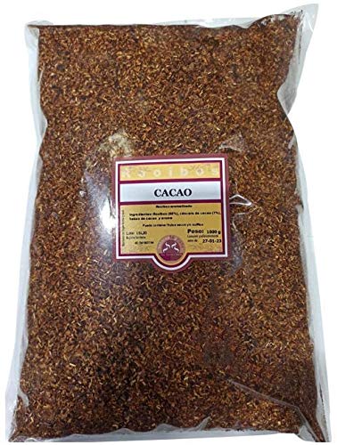 SABOREATE Y CAFE THE FLAVOUR SHOP Té Rooibos con Cacao a Granel Infusión Natural Adelgazante Hoja Hebra Premium - Ideal para Dietas y Bienestar 1 Kg