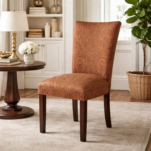Image of HomePop Parsons Dining Chair - Red & Gold Damask (Single Pack)