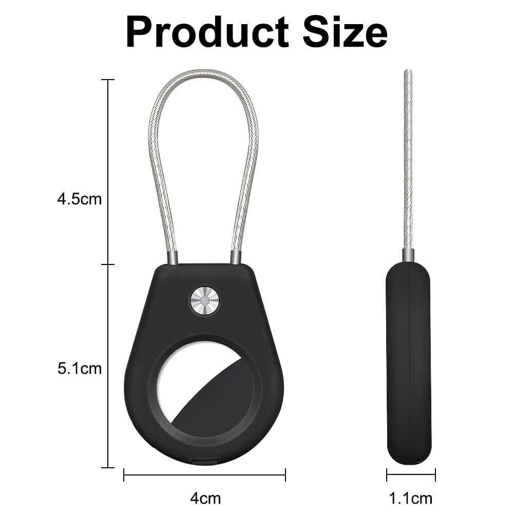 AXFEE Air tag Holder with Wire Cable, Protective Air-Tag Case, Anti-Lost and Scratch-Resistant air-tag Lock Case Keychain - Image 2