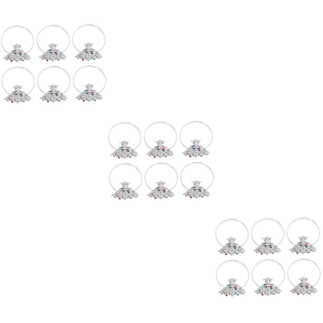 Ciieeo 18stücke Teiliges Weihnachtsbaum Serviettenringe Aus Elegante Tischdeko Für Weihnachten Hochzeiten Feiern Und Familienessen Silberfarben