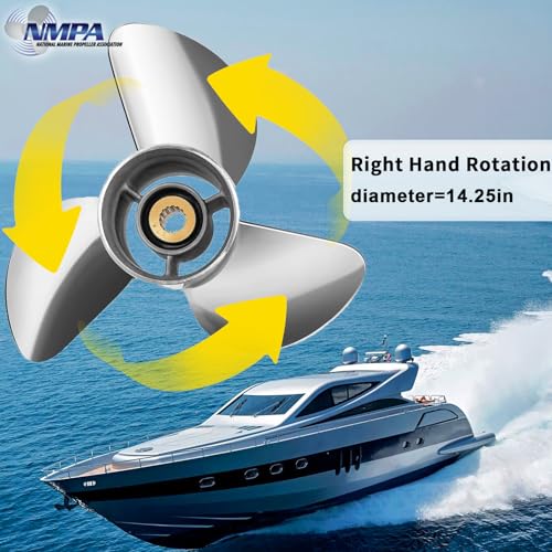 Image of VIF Jason Marine OEM Upgrade Stainless Steel Boat Propeller Compatible with Yamaha 150hp 175hp 200hp 220hp 225hp 250hp F150 F175 F200 F225 Outboard Engines,15 Spline Tooth