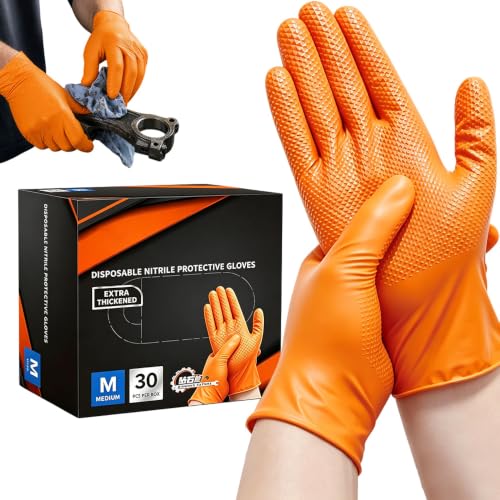 Image of BusyLive Disposable Nitrile Gloves with Diamond Texture for Kitchen