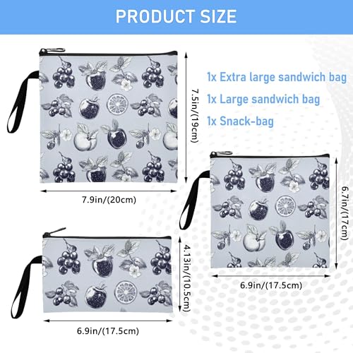 Set de 3 Bolsas Reutilizables con Cierre para Snacks miniatura 5
