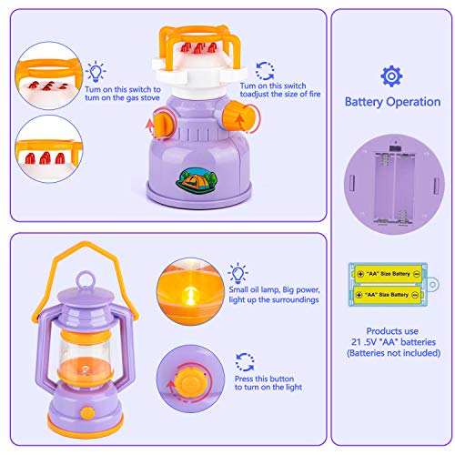 Kids Camping Tent Set Toys, MIBOTE 45pcs Pop Up Play Tent with Camping Gear Indoor Outdoor Pretend Play Set for Toddler… - Image 3
