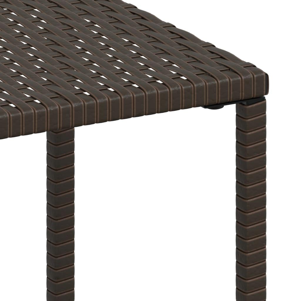vidaXL Lettini Prendisole 2 pz con Tavolo in Polyrattan Marrone