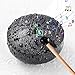 Facmogu Steel Tongue Drum, 6 Notes 3 Inches Rain Drum for Outside, Mini Rain Chime Drum with Bag, Music Book, Drumsticks, Waterlogging Rain Drum for Outside when It Rains - Black (Bowling Pattern)