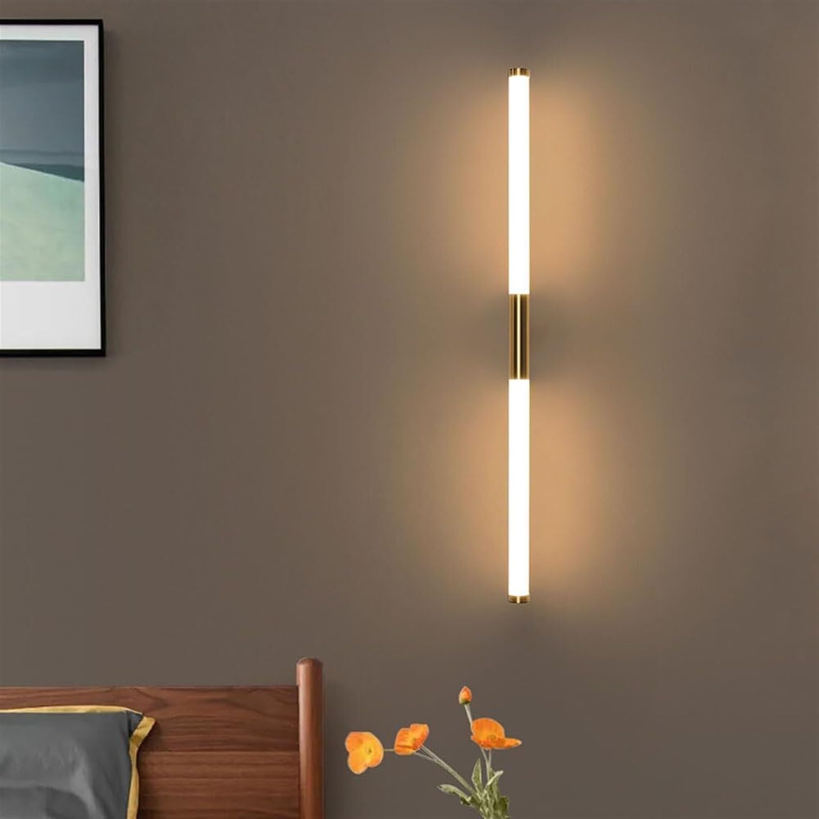 HLTYGWX Kinkiety Kinkiety Liniowy kinkiet LED Akrylowy klosz Kinkiet LED Możliwość przyciemniania Kinkiet ścienny Łazienka Vanity Light do kuchni Salon Przedpokój Szafka Ganek-69cm(69cm)