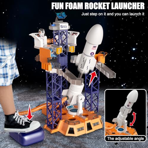 image for Hitish 2-in-1 Rocket Launcher and Space Shuttle Toys Model for Kids Ag