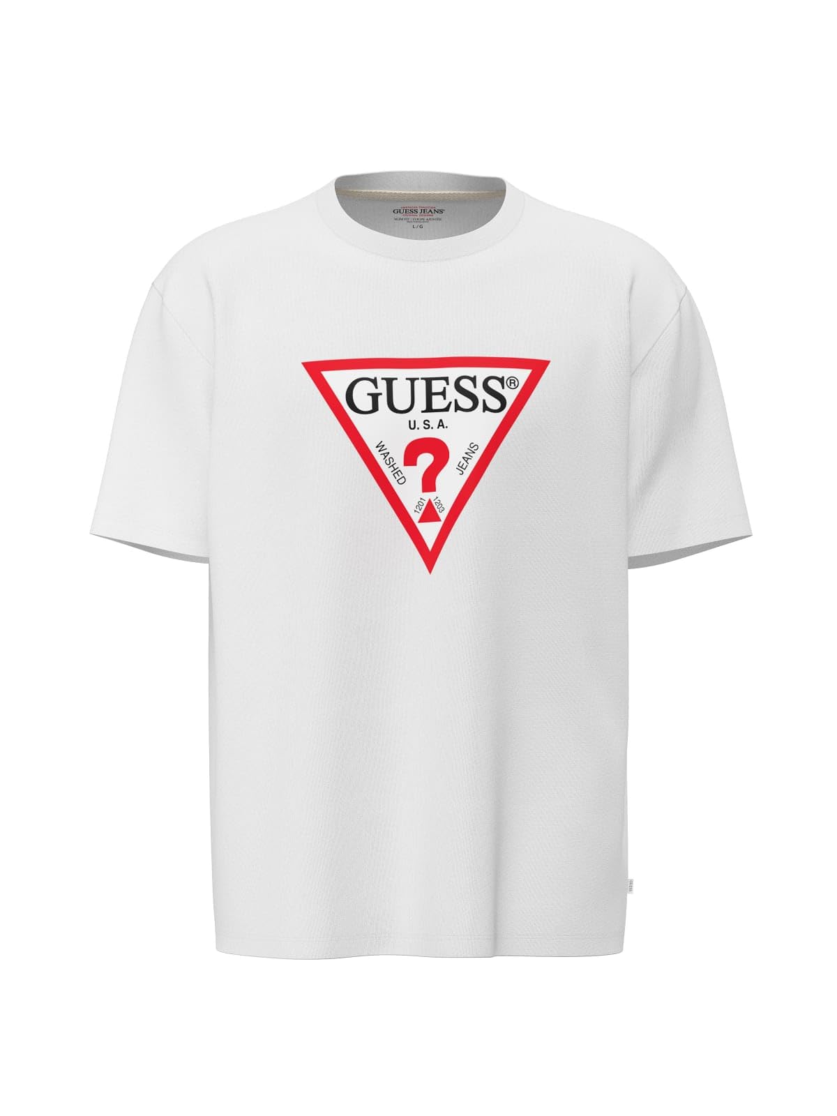 Guess Men's Blanc T-Shirt Iconic