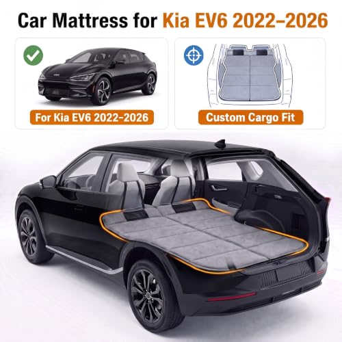 Image of Car Mattress for 2022-2026 Kia EV6, Upgraded Non-Inflatable Thickened Foam SUV Car Camping Mattress, Foldable Trunk Sleeping Pad Car Bed Mattress for Road Trips Camping Travel