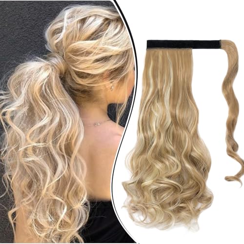 Pferdeschwanz haarteil zopf extensions gewellt lang 50cm gewickelt ponytail extension haarverlängerung zopf clip synthetik locken pferdeschwanz extension wellige