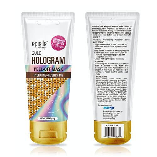 Epielle Hologram Peel Off Face Masks, Glitter Peel Off Mask, Toning & Calming, 8 Variety Packs (Single-Use Testers) #TOP5