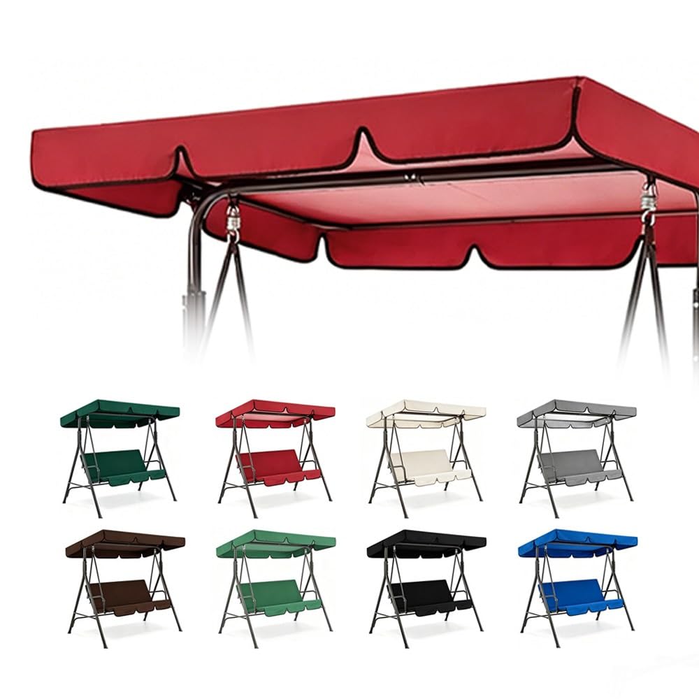 Toit De Rechange pour Balancelle De Jardin 195x125cm 210x145cm Auvent Imperméable De Rechange pour Balançoire Extérieur Toit Oxford 3 Places Anti-UV(Red,82x57in-210x145cm)