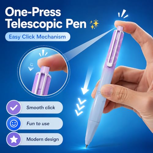Image of KiddieWorld Gradient Fountain Pen Set with 6 Ink Refills & Storage Box | Cute Aesthetic Click Fountain Pens for Journaling, School, Office Writing Gift for Women & Students