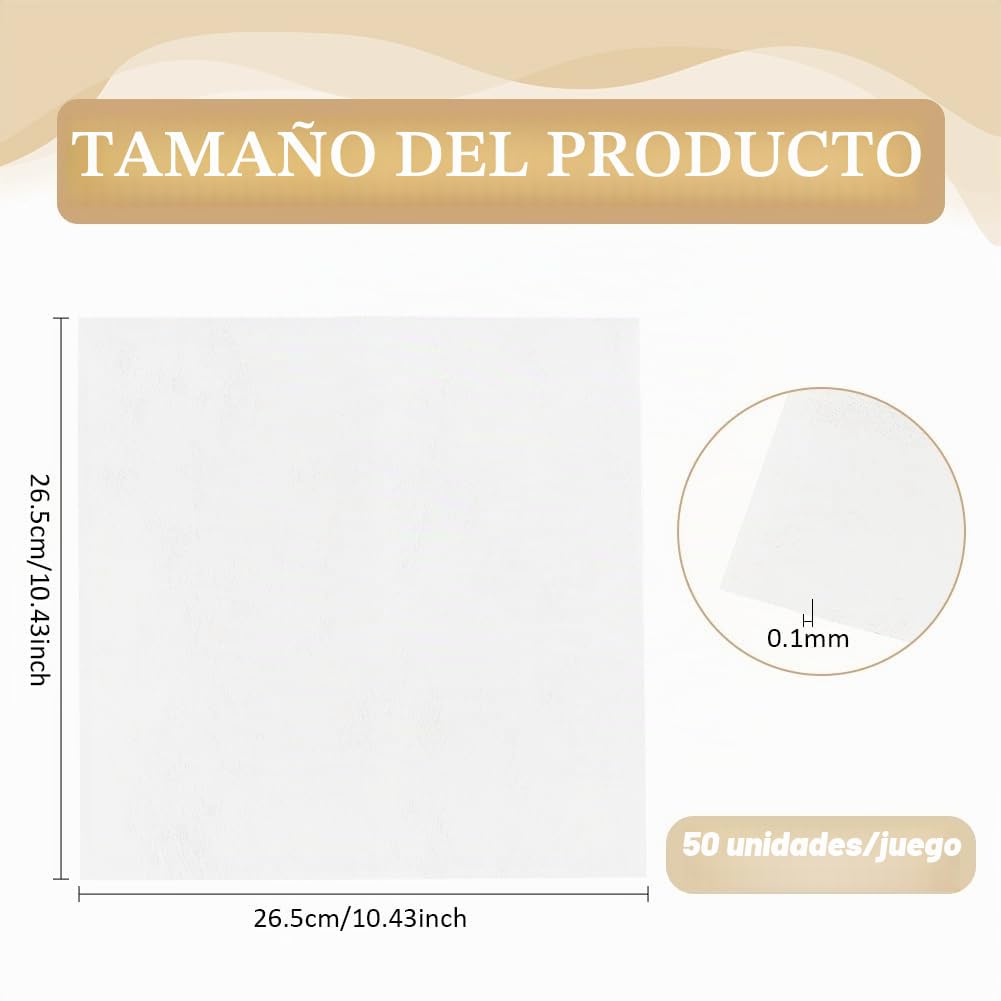 BENECREAT 50 Hoja de Papel Secante para Prensa de Flores, Papel Secante Reutilizable Y Altamente Absorbente para Prensar Flores, de 26.5x26.5cm, para Manualidades con Prensado de Flores