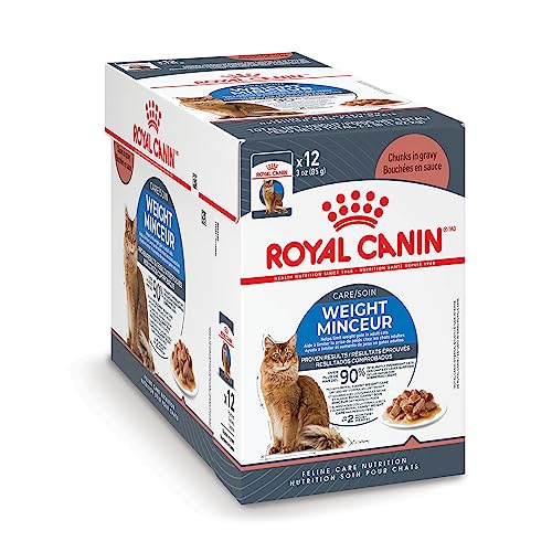 Royal Canin Feline Weight Care Chunks in Gravy Pouch Adult Wet Cat Food, 3 oz pouches 12-count