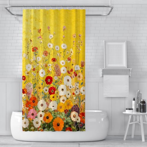 Rideau de douche vintage rustique botanique à fleurs champêtres - 3