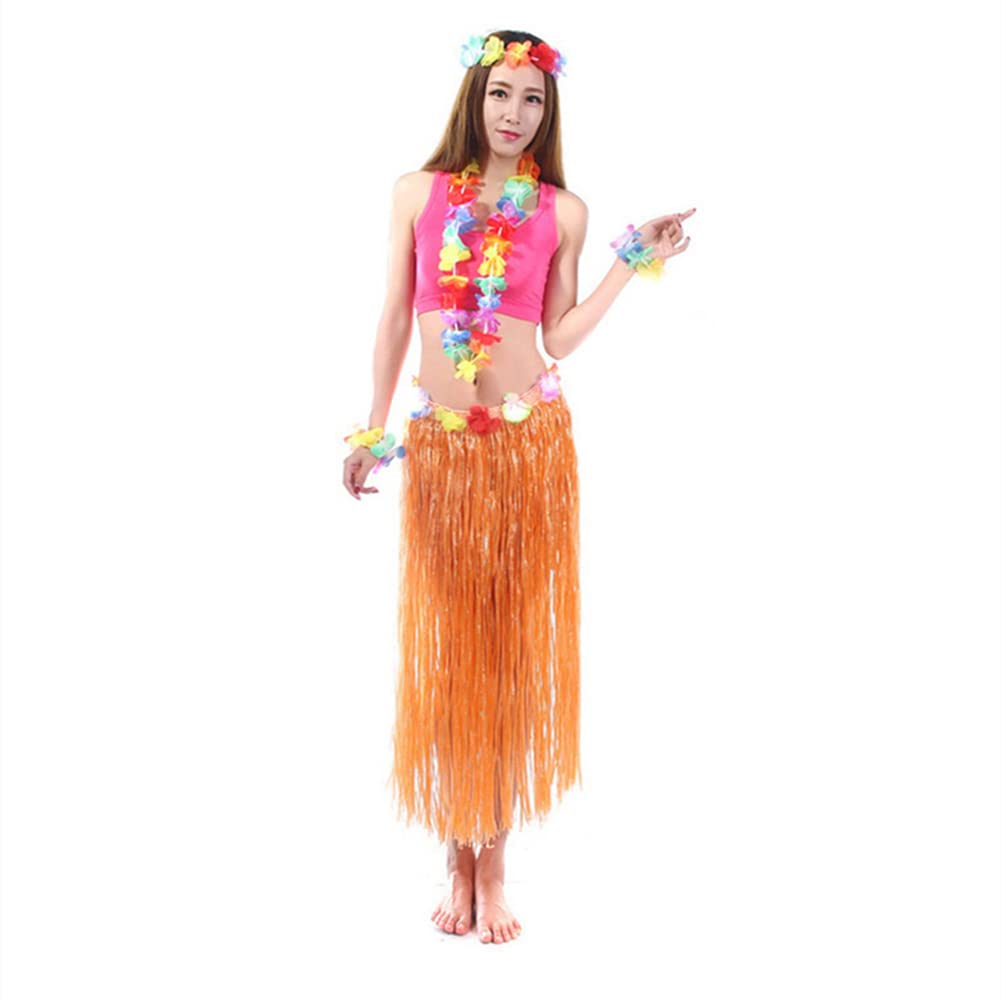 Costume Hawaii 5 Pezzi - Gonna, Collana E Braccialetti Fiori - Foto 9