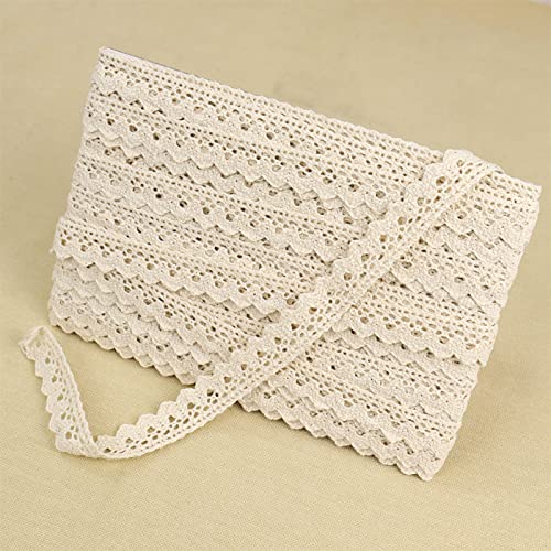 Lace Trim, Vintage Eyelet Lace Ribbon, Crochet Sewing Lace Scalloped Edge For Bridal Wedding-Scrapbooking Craft Supply, Width 0.7Inch 15Yards (Style A, Beige) #TOP3