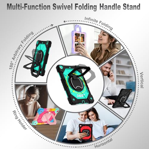 Image of Auizotl Case for iPad 9th /8th /7th Generation 10.2 Inch iPad Case 9th Generation with Screen Protector /Rotate Stand /Pen Holder, Shockproof Cover i Pad 9th /8th /7th Gen Cases,Black Mint