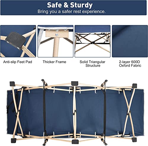 Try & Do 2 Pack Camping Cot For Adults, Folding Sleeping Cots For Adults With Pillow Side Pocket, Camp Cot Bed With Carry Bag, Portable & Lightweight, Ideal For Camping Traveling Hiking Office Nap #TOP2