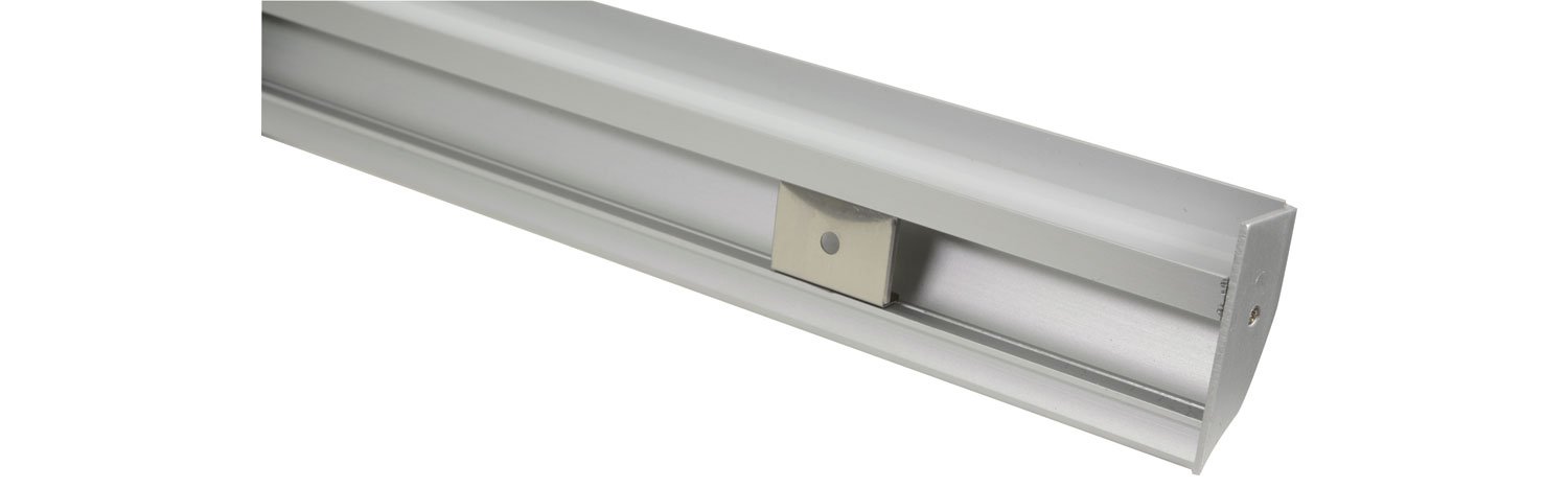 Lyyt 1 METRE EXTRUDED ALUMINIUM LED TAPE CURVED PROFILE - DADO RAIL WITH CLIP-IN DIFFUSER