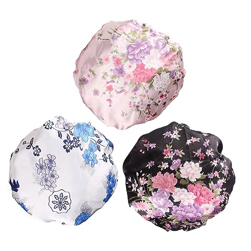 Bonnet satin imprimé chimio DOITOOL pour dormir sans friction - 2