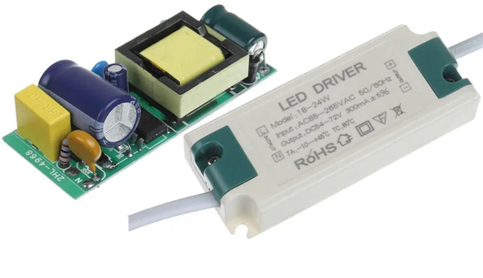 FCARUMIQP Constant Current LED Light Driver for 3W 5W 7W 9W 10W 12W 15W 18W 20W 24W for Down Panel Flood(18-24W DC54-72V)