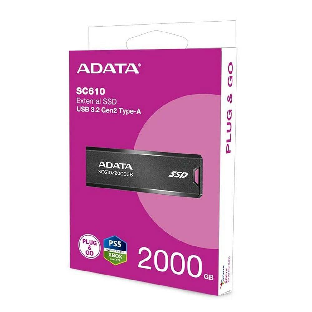 ADATA　SC610 SC610-2000G-CBK/RD [ブラック] Amazon.com: ADATA SSD External 2TB SC610 Read Speed 550MB/s
