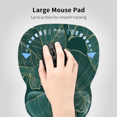 Image of EooCoo Ergonomic Mouse Pad with Wrist Support, Mousepad with Memory Foam Wrist Rest and Non-Slip Base for Computer, Cafe, Home & Office, 9.64 x 8.26 in Office Desk Accessories