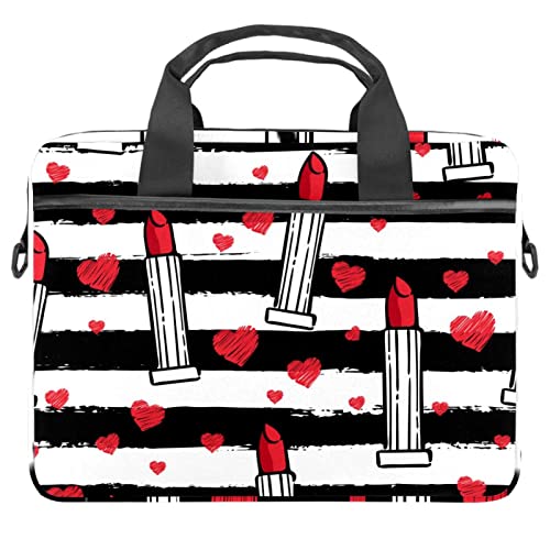 Sac bandoulière PC 13-14.5 pouces - Motif rayé rouge à lèvres élégant