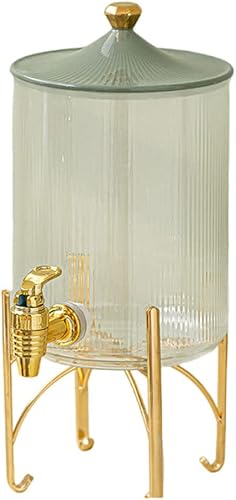 Dispensador de bebidas de vidrio de gran capacidad con soporte para jarra de agua, tetera para fiestas al aire libre, dispensador de jugos de picnic