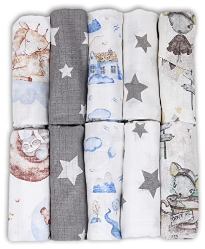 💗 IDEALE COME REGALO PER LA NASCITA, poiché i quadrotti in cotone per neonato fanno parte della dotazione iniziale del vostro bambino.